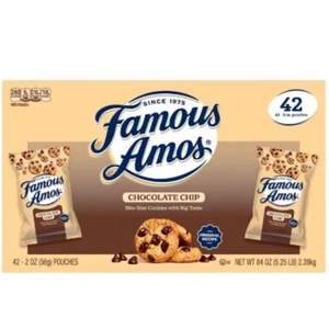 famous amos chocolate chip cookies 2 oz. 42 pk. - Picture 1 of 8