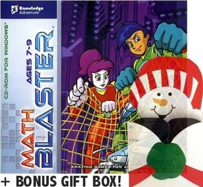 Math Blaster Ages 7-9 Edutainment PC Software + Snowman Gift Box Mailer Bundle - Image 1 of 4