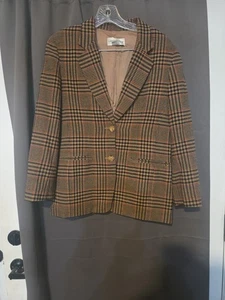 Liz Claiborne Plaid Blazer, Women's Size 8P Jacket, Preppy Style, Old Money - Picture 1 of 8