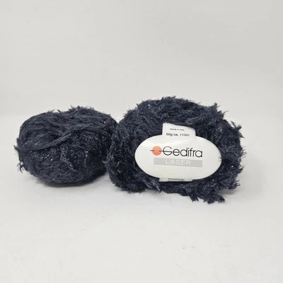 Gedifra Laser Yarn Fur Eyelash Dark Gray Charcoal YF - Image 1 of 4