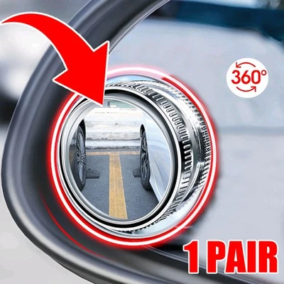 Juego de 2 espejos retrovisores para coche con rotación de 360° espejo de punto ciego con ventosa Foto 1 de 4