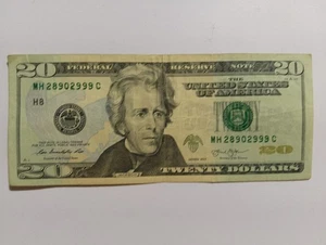 $20 Bill Error - Ink Smear Error on Serial Number And Print Through - Picture 1 of 4