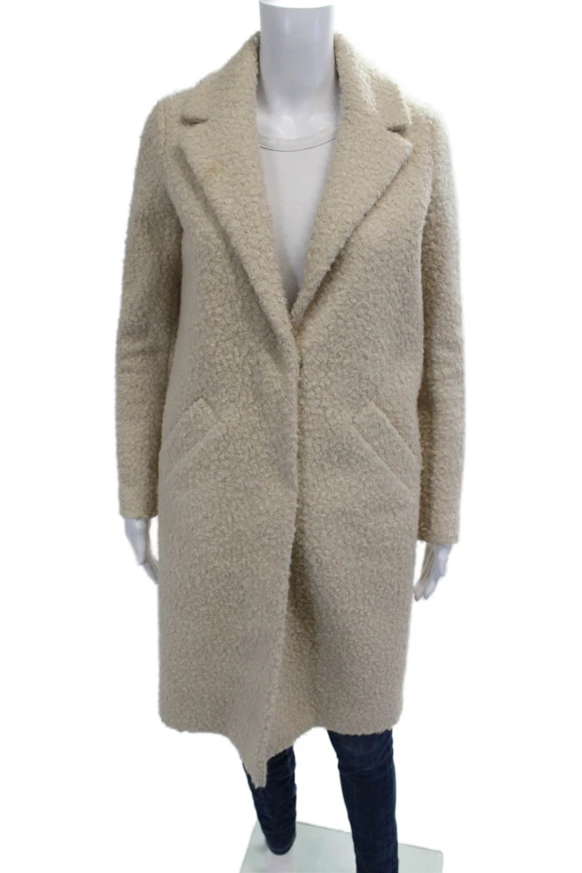 Abrigo River Island Mujer Beige Cuello Manga Larga Poliéster Talla 6 Foto 1 de 4