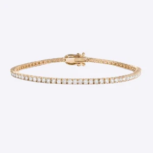 Women Diamond Bracelet 18K Yellow Gold 3 Carat Round GLI HRD Certified Lab Grown - Picture 1 of 6