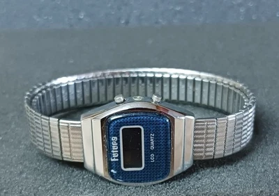 Vintage 1980s Futura Quartz LCD Digital Stainless Steel Chronograph 25mm Watch - Image 1 of 4