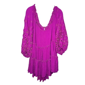 Túnica Free People Celeste Cutwork Island Bloom Talla Grande - Imagen 1 de 3
