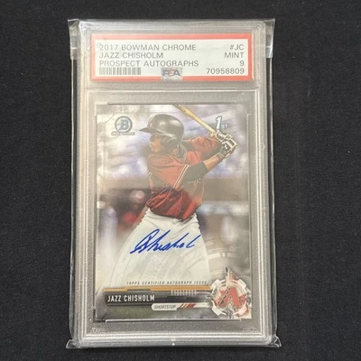 Jazz Chisholm 2017 Bowman Chrome 1st Auto #JC PSA 9 Yankees - Image 1 of 2