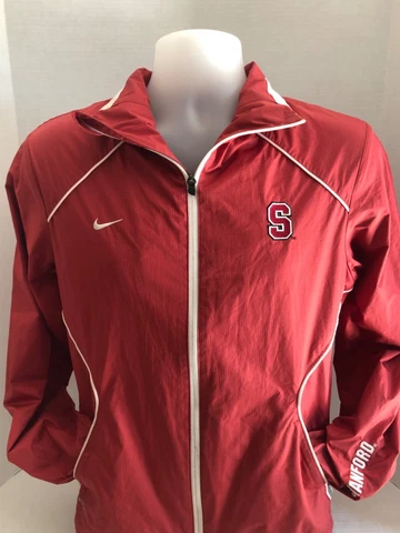 Stanford University Nike Jacket Mens Small Full Zip Storm Fit Front Logo Cover