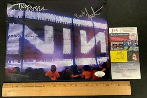 TRENT REZNOR/JUSTIN MENDAL JOHNSEN HAND SIGNED NINE INCH NAILS PHOTO JSA/COA SM - Picture 1 of 4