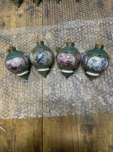 Bradford Exchange (4) Porcelain Hummingbird  Christmas ornaments, 1998 - Picture 1 of 17