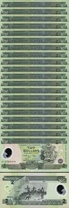 Solomon Islands 2 Dollars 2001, UNC, 20 Pcs LOT, Polymer, Comm, P-23, Prf-AI 01 - Picture 1 of 5