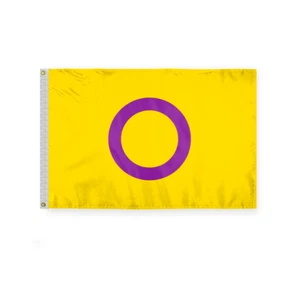 Intersex Flag-Single Sided Printed-Brass Grommets-Fade Proof Colors - Picture 1 of 31