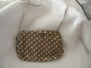 Varon Leder Schultertasche glasierte Metallic-Töne mit silbernem Riemen / TOP - Bild 1 von 7