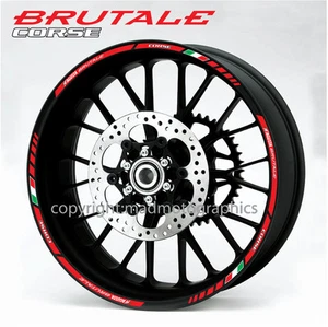 Agusta Brutale motorcycle wheel decals rim stickers stripes 750 910 800 990 1078 - Picture 1 of 2