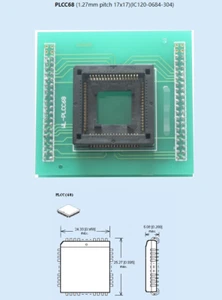 WL-PL68-E091 1.27mm Pitch 17x17 PLCC68 Socket Adapter For Wellon Programmer - Picture 1 of 1