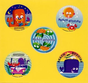 75 Beach Buddies - Large Stickers - Party Favors - Crab, Turtle, Whale - Picture 1 of 1