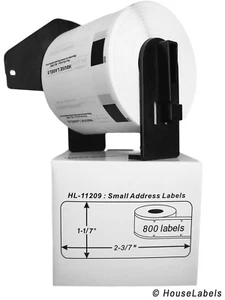 Non-OEM Fits BROTHER DK-1209 Labels - (100) Rolls of 800 + (1) REUSABLE FRAME - Picture 1 of 7