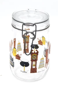 Contenitore contenitore vintage accogliente arredamento casa design vetro Francia serratura barattolo stoccaggio - Foto 1 di 7
