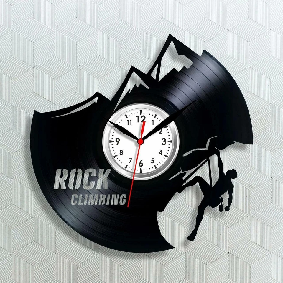 Reloj de pared disco vinilo escalada en roca regalo decoración del hogar regalo de cumpleaños Foto 1 de 1