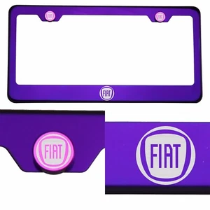 Marco de matrícula púrpura caramelo T304 acero inoxidable grabado láser logotipo Fiat - Imagen 1 de 11