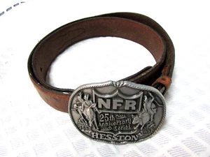 Leather Western Belt - D1654 - 3D Mens - Ostrich Print - 36" with Rodeo Buckle - Picture 1 of 6