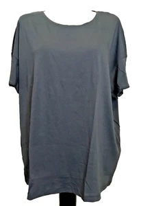 TERRA & SKY RELAXED FIT DK GRAY Crew Neck Short Sleeve Tee Shirt Sz 1X - Picture 1 of 8