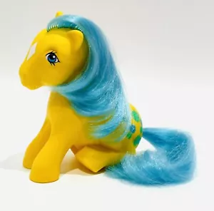 My Little Pony Bubbles Sitting Yellow Blue Hair Nirvana France French Vintage G1 - Picture 1 of 5