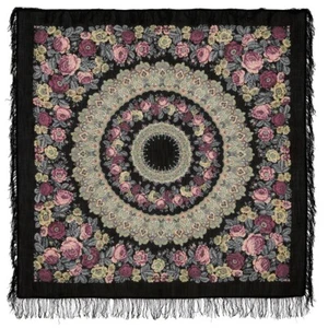 Prayer Wool RUSSIAN PAVLOVO POSAD SHAWL 353-20 Павловопосадский Платок Молитва - Picture 1 of 6