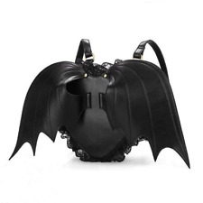  New Black Bat Wings School Backpack For Women Teenage Girl Gothic Bag Bat Bag