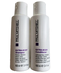 Paul Mitchell Extra Body Shampoo and Conditioner 3.4 oz Travel Size Set - Picture 1 of 4