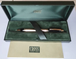 VINTAGE CROSS METROPOLIS #323-3 23K GOLD PLATED/BLACK LACQUER PENCIL. USA MADE - Picture 1 of 8