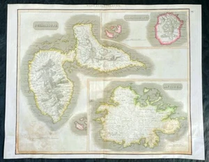 1817 John Thomson Large Antique Map Caribbean Is. Guadaloupe, Antigua, Galante - Picture 1 of 3