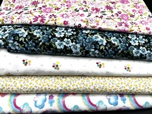 Cotton Fabric Yardage/Remnants 5 Patterns Quilting/Sewing JoAnn & Japan & More - Picture 1 of 10