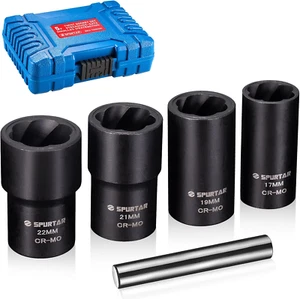 5 Pcs Twist Socket Set, Stripped Lug Nut Remover Wheel Lock Removal Kit Extra... - Picture 1 of 12