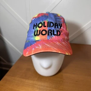Holiday World Indiana Tie Dye Baseball Cap Child Size Hat Red Blue Yellow - Picture 1 of 3