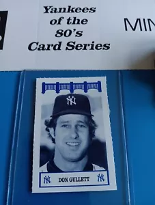 Don Gullett WIZ NY Yankees Of The 80's Baseball Card SGA Rare 1992 Minolta - Picture 1 of 2