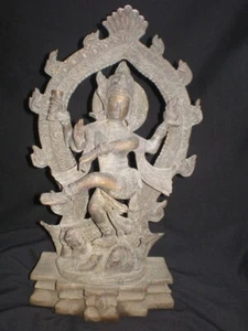 Vtg 20c Indian 14" Bronze Statue Sculpture Goddess Kali Durga Mahakali Nataraja - Picture 1 of 10