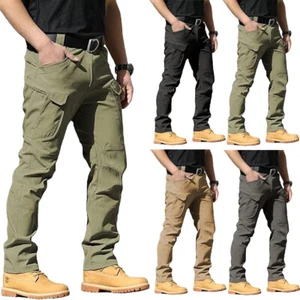 Tactical Mens Cargo pants Waterproof Work Hiking Combat Outdoor Trousers Pants - Picture 1 of 30
