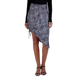 Bcbgmaxazria asymmetrischer Damenrock Leopardenmuster marineblau Größe 0 B4PS 198 $ - Bild 1 von 4