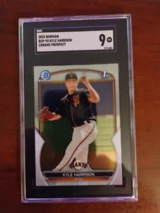 2023 Bowman #BCP-93 Kyle Harrison Chrome Prospects SGC 9 nuovo di zecca - Foto 1 di 2
