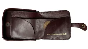 Vintage County coin tray purse with wallet section Real leather brown bqq - Picture 1 of 5