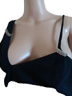 Gianni Versace  Black Swarovski Crystals Silk  asymmetrical neck size US 6