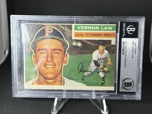 1956 TOPPS Vern Law SIGNED AUTOGRAPH AUTO #252 CARD BECKETT AUTHENTIC PIRATES - Picture 1 of 3