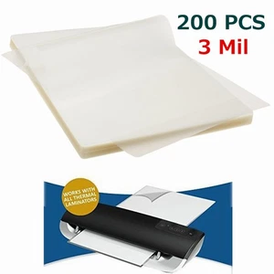 200 Letter Size Thermal Laminator Laminating Pouches for 9" X 11.5" Sheets 3 Mil - Imagen 1 de 8