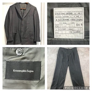 Traje Ermenegildo Zegna Para Hombres 44R Gris 3 Botones 100% Lana Pantalones Plisados Puños - Imagen 1 de 9