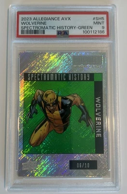 2023 MARVEL ALLEGIANCE VS X-MEN SPECTROMATIC HISTORY GREEN WOLVERINE /10 - Image 1 of 2