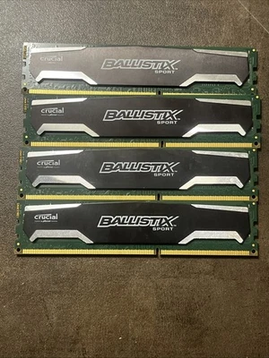 Barrette de RAM DDR3 Crucial BALLISTIX Sport 4x4 GO (Lot de 4) 16GO - Photo 1/2