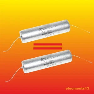 0.1uF 500V CONDENSADORES DE AUDIO PIO PAPEL RUSO EMPAREJADO K75-10 - Imagen 1 de 3