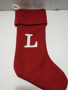 Wondershop Initiale Monogramm Strick 19" Buchstabe L Weihnachtsstrumpf weißer Buchstabe - Bild 1 von 12