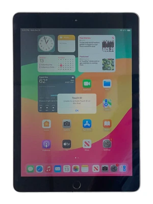 Apple iPad 6th Gen 128GB Wi-Fi 9.7in Space Gray iOS 17  TouchID Issue READ - Image 1 of 4